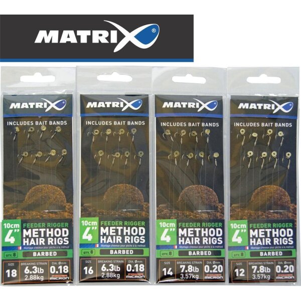 Matrix Feeder Rigger Method Hair Rigs 8 St&uuml;ck Gr.14