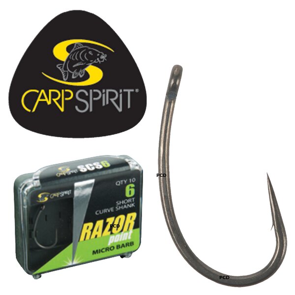 Carp Spirit - Razorpoint Short Curve Shank 10 St.Barbed Gr.8