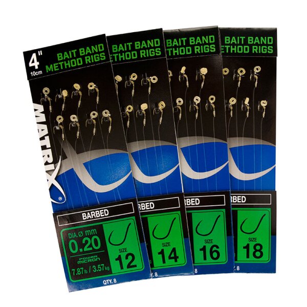 Matrix Rig 4" Method Bait Band 8 Stück Gr.18