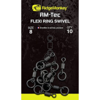 Ridge Monkey RM-Tec Flexi Ring Swivel Gr.8 10St.