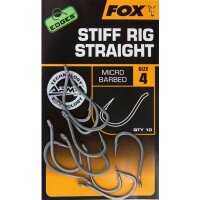 Fox Stiff Rig Straight Hooks 10 St.