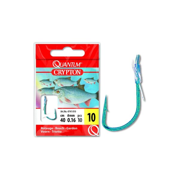 Quantum Crypton Rotauge Vorfachhaken 40cm Gr.14 Ø 0,12mm