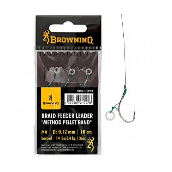 Browning Feeder Leader Method Pellet Band 3St. 10cm Herbis Angelhaken gebunden kaufen Herbis Anglerladen