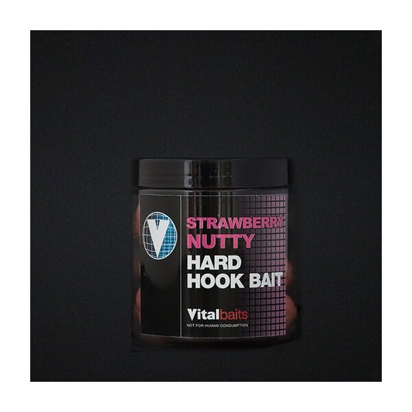 Vital Baits Strawberry Nutty Hard Hook Bait 14mm
