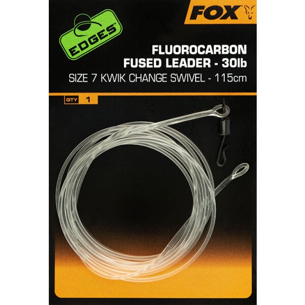 Fox Edges Fluorocarbon Fused Leaders Kwik Change-Size7 Kwik Change Swivel 115cm
