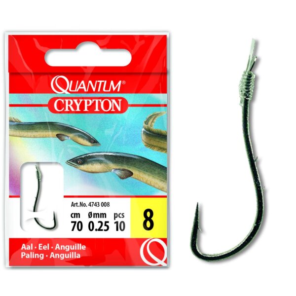 Quantum Crypton Aal Vorfachhaken Gr.4 70cm 0,30mm 10St.