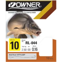 Owner Karpfenhaken 70cm Gr.8 Ø0,25mm 5,8kg 10St. schwarz