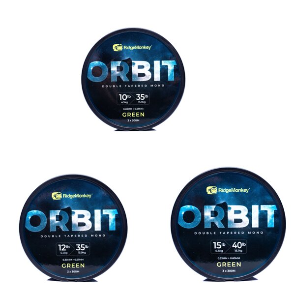 Ridge Monkey Orbit Double Tapered Mono 3x300m 4,5kg 15,9kg, 0,28mm > 0,57mm