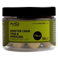 Avid Carp Monster Crab,Tuna & Spirulina Pop Ups 14mm 50g