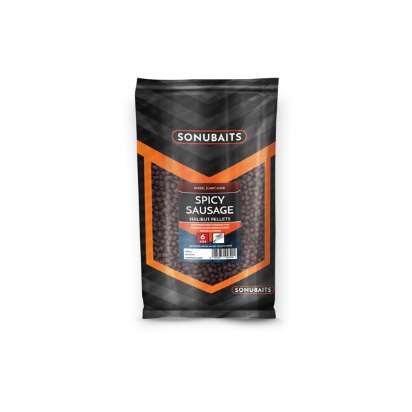 Sonubaits Spicy Sausage Halibut Pellts 6mm 900g