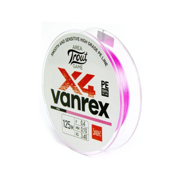 Lucky John Vanrex X4 Trout 125m Ø0,10mm 3,4kg rosa