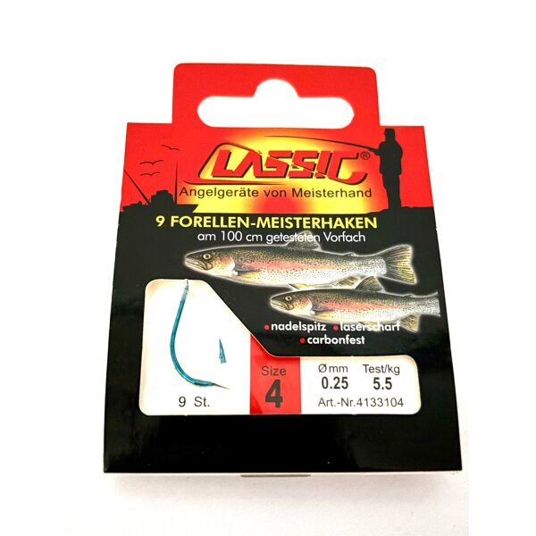 Paladin Forellenhaken blau 200cm Gr.4 8St.