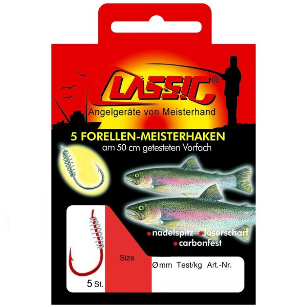 Paladin Forellen Teighaken rot 50cm Gr.4 6St.