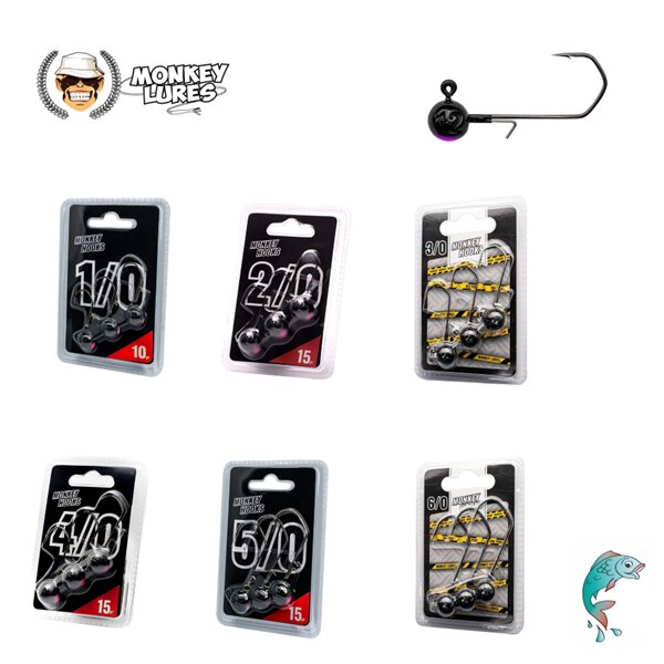 Monke Lures Monkey Hooks black pink 3St.